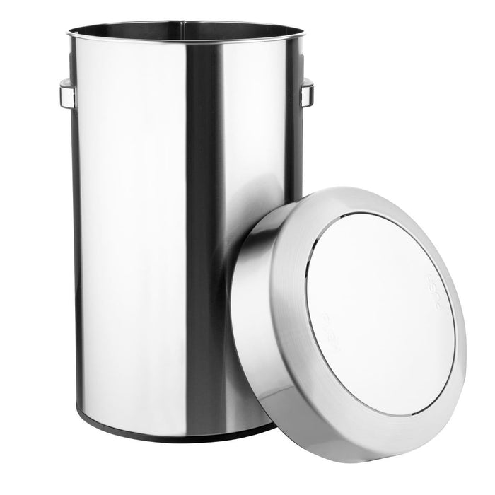 Bolero Bin with Swing Lid Brushed Steel 70Ltr Bolero