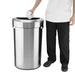 Bolero 'D' Shape Bin with Open Lid Brushed Steel 86Ltr Bolero