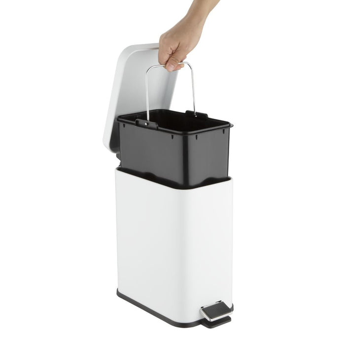 Jantex Slim Pedal Bin White 5Ltr Jantex