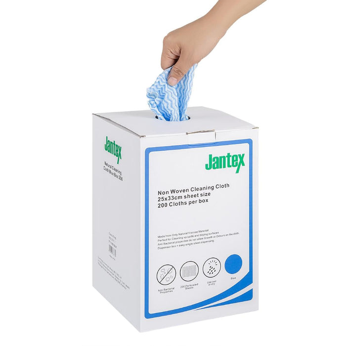 Jantex Green Compostable Cleaning Cloth Blue (200 Pack) Jantex