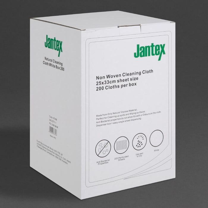 Jantex Green Compostable Cleaning Cloth White (200 Pack) Jantex