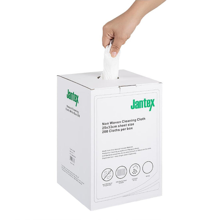 Jantex Green Compostable Cleaning Cloth White (200 Pack) Jantex