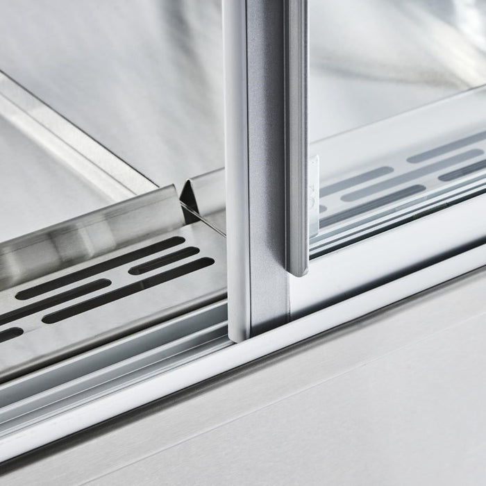 Cossiga Heated Freestanding Multideck Display Sliding Front & Rear Doors 900mm Cossiga