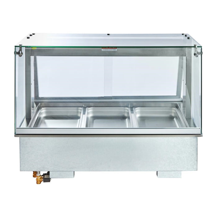 Cossiga Linear Series Drop-in Bain Marie 3x1/1GN w/Square Glass Assisted Service 1145mm Cossiga