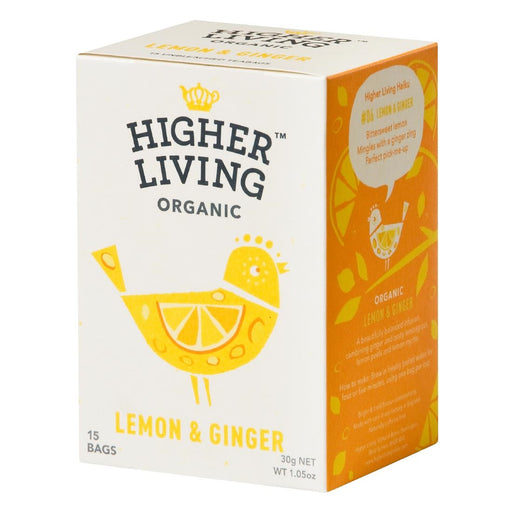 Higher Living Lemon & Ginger Organic Teabags (60 Pack) Higher Living Tea