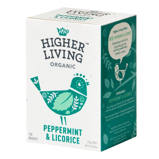 Higher Living Peppermint & Liquorice Organic Teabags (60 Pack) Higher Living Tea