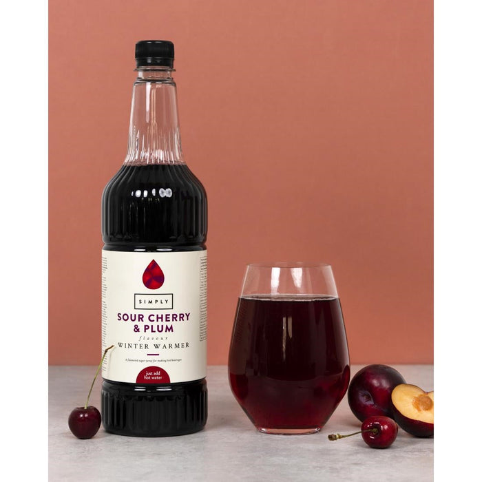 Simply Winter Warmer Sour Cherry & Plum Syrup 1Ltr Simply