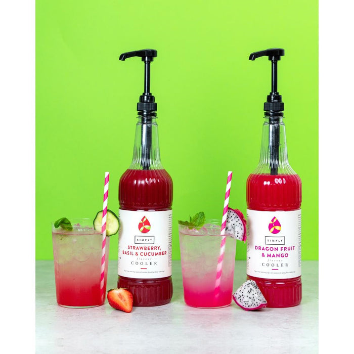 Simply Strawberry, Basil & Cucumber Cooler Syrup 1Ltr Simply