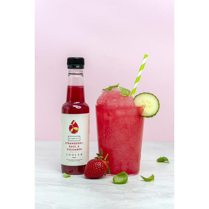 Simply Strawberry, Basil & Cucumber Cooler Syrup 1Ltr Simply