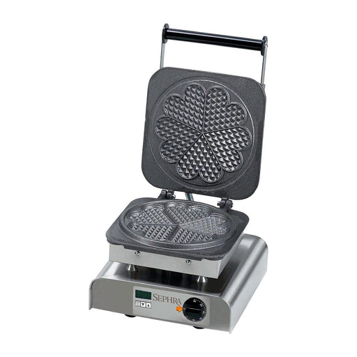 2.2kW. Makes large 5-section heart waffle per bake