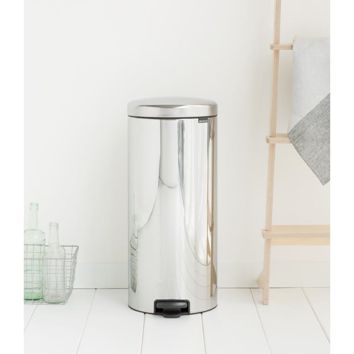 Brabantia NewIcon Pedal Bin Bucket Brilliant Steel 30Ltr Brabantia