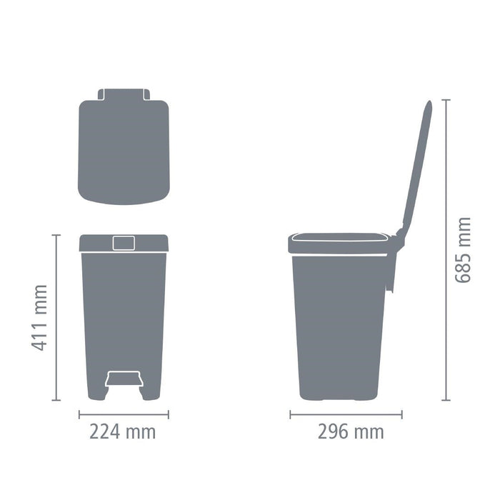 Brabantia StepUp Pedal Bin Jade Green 16Ltr Brabantia