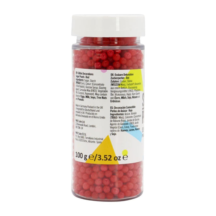 PME Sugar Pearls 100g - Red PME