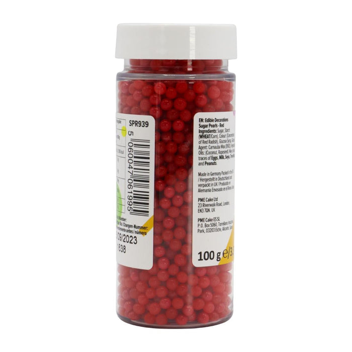 PME Sugar Pearls 100g - Red PME