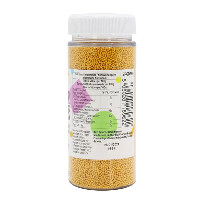 PME Sugar Pearls Nonpareils 100g - Gold PME
