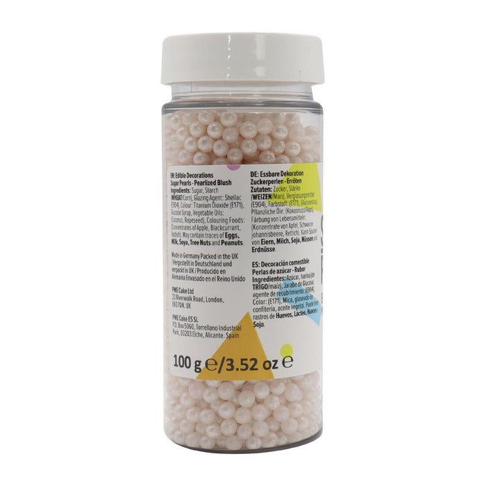 PME Sugar Pearls 100g - Pearlised Blush PME
