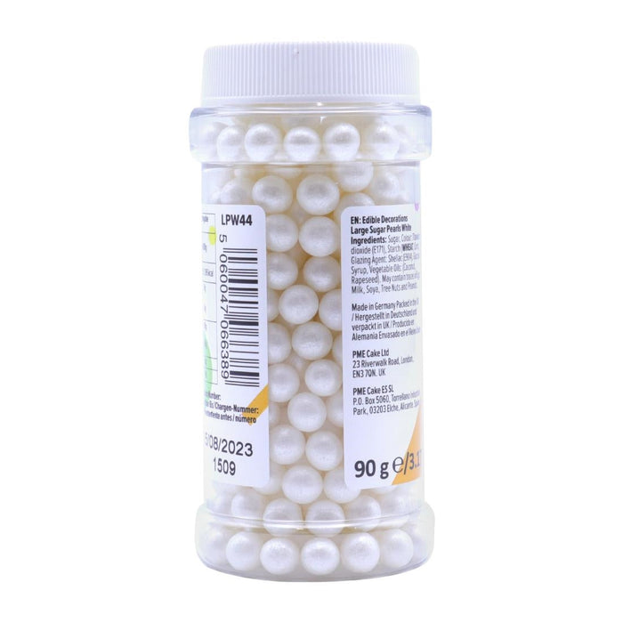 PME Large Sugar Pearls 90g - White PME