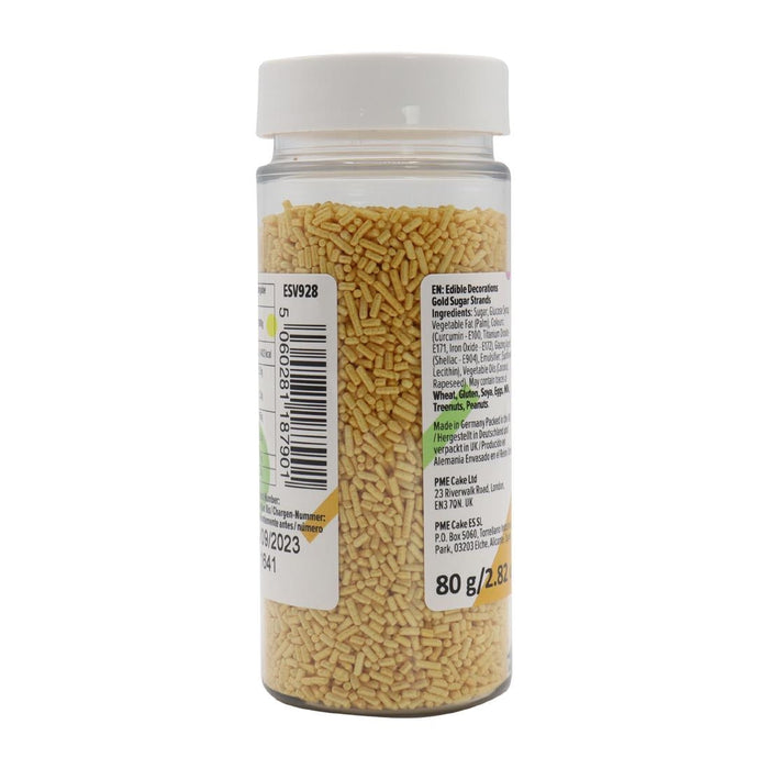 PME Gold Sugar Strands 80g PME