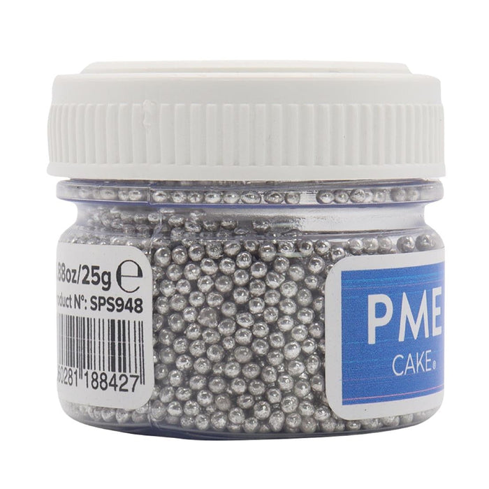PME Silver Sugar Pearls 25g - Nonpareils PME
