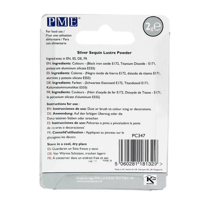 PME Lustre Colours Silver Sequin 2g PME