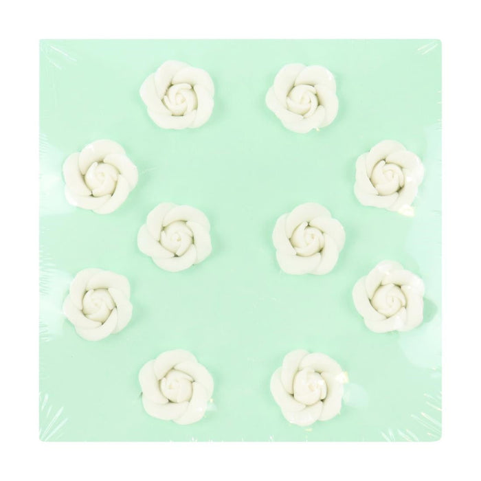 PME White Sugar Roses 25mm (10 Pack) PME