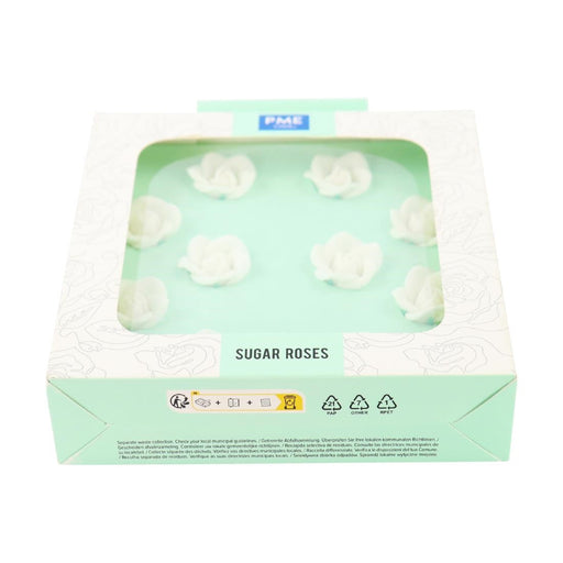 PME White Sugar Roses 25mm (10 Pack) PME