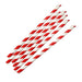 Fiesta Compostable Paper Spoon Straw Red & White Stripe 210x8mm (250 Pack) Fiesta Compostable