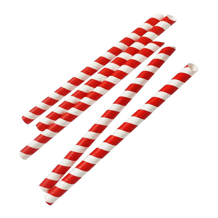 Fiesta Compostable Bubble Tea Straw Red & White 12x210mm (150 Pack) Fiesta Compostable