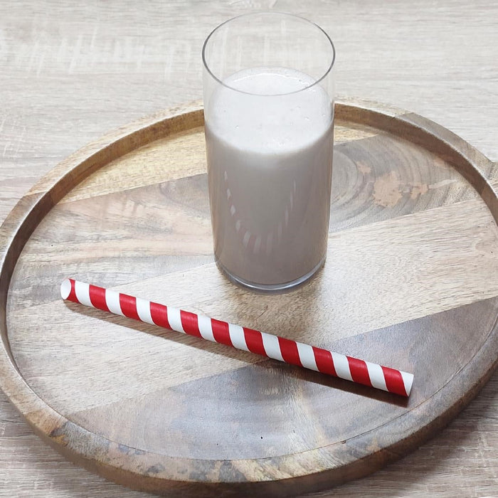 Fiesta Compostable Bubble Tea Straw Red & White 12x210mm (150 Pack) Fiesta Compostable