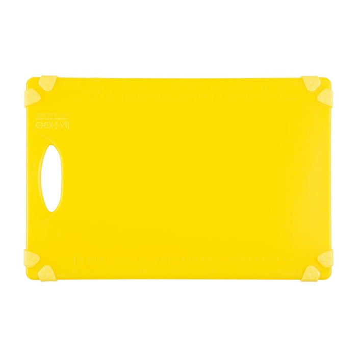 Hygiplas Commercial Grip Chopping Board Yellow 458x306mm Hygiplas