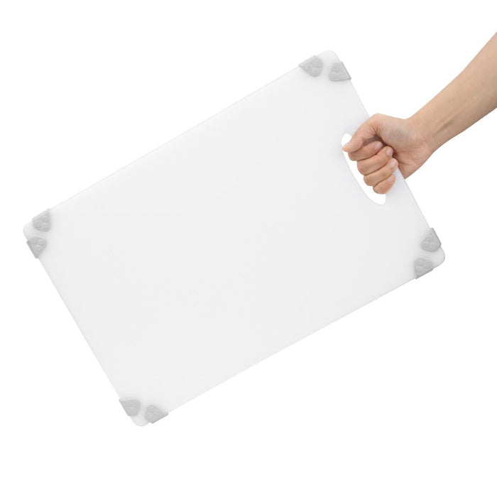Hygiplas Commercial Grip Chopping Board White 458x306mm Hygiplas