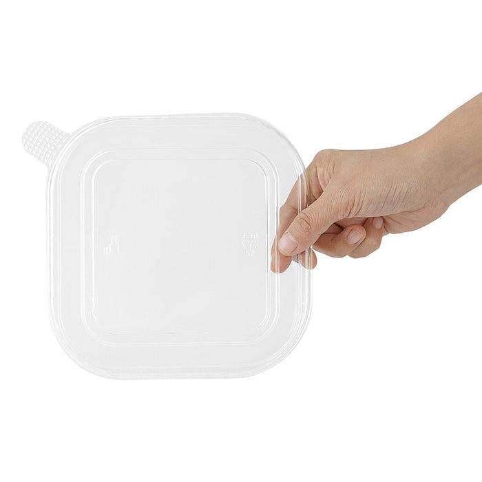 Fiesta Recyclable PET lid for Square Container Bases (300 Pack) Fiesta Recyclable