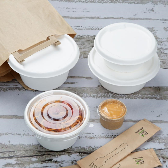 Fiesta Compostable Bagasse Lids for 400/500ml Bowl Bases (50 Pack) Fiesta Compostable