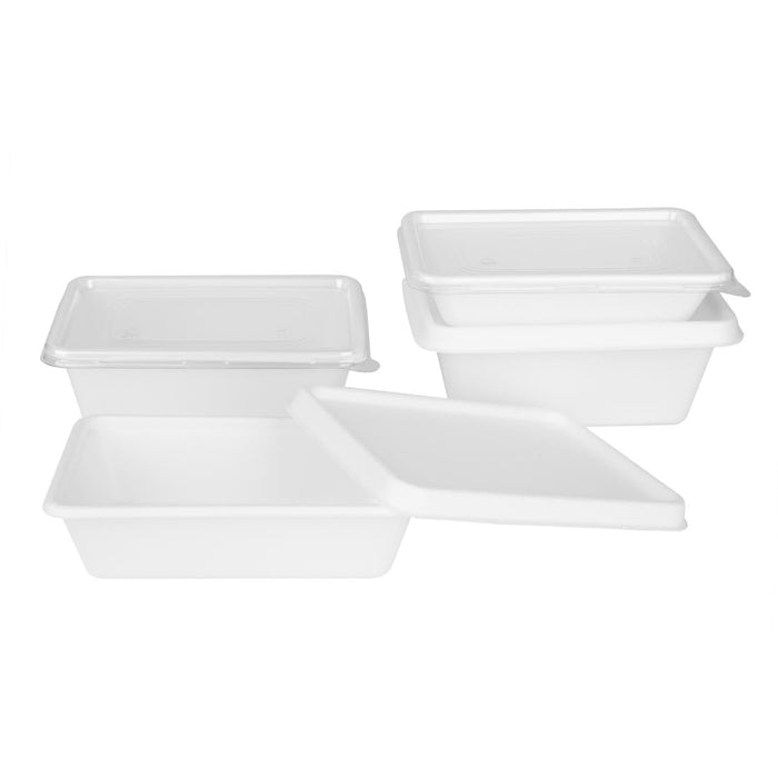 Fiesta Recyclable PET Lids for Bagasse Container Bases (100 Pack) Fiesta Recyclable