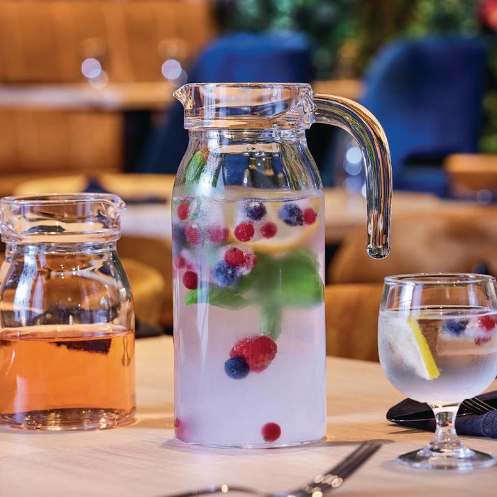 Arcoroc Spring Jugs with Glass Lid 1Ltr (6 Pack) Arcoroc