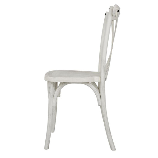Bolero Manhattan Cross-Back Resin Chairs Limewash (4 Pack) Bolero