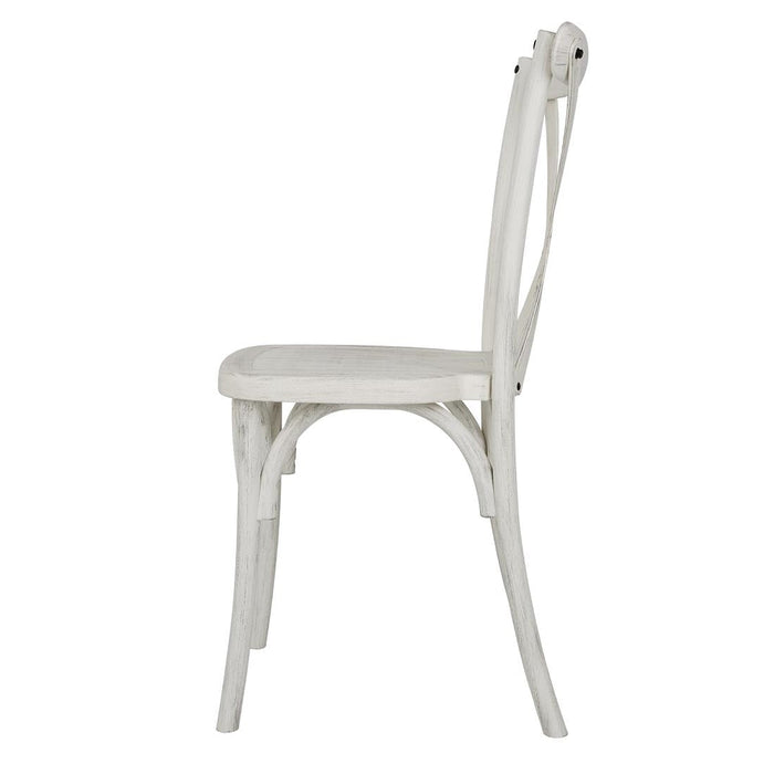 Bolero Manhattan Cross-Back Resin Chairs Limewash (4 Pack) Bolero