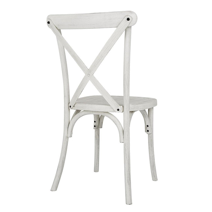 Bolero Manhattan Cross-Back Resin Chairs Limewash (4 Pack) Bolero