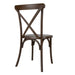 Bolero Manhattan Cross-Back Resin Chairs Dark Wood Effect (4 Pack) Bolero