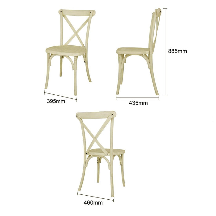 Bolero Manhattan Cross-Back Resin Chairs Natural (4 Pack) Bolero