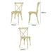 Bolero Manhattan Cross-Back Resin Chairs Natural (4 Pack) Bolero