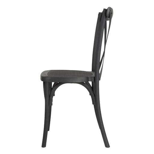Bolero Manhattan Cross-Back Resin Chairs Black (4 Pack) Bolero