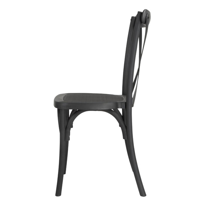 Bolero Manhattan Cross-Back Resin Chairs Black (4 Pack) Bolero