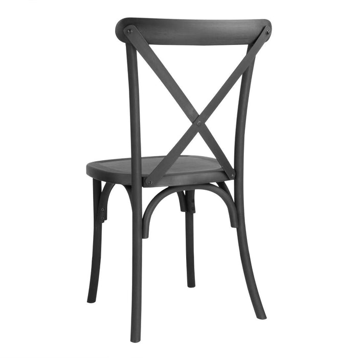 Bolero Manhattan Cross-Back Resin Chairs Black (4 Pack) Bolero
