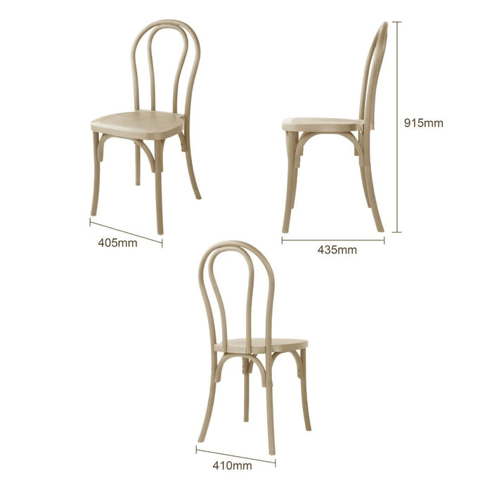 Bolero Soho Bentwood Style Resin Chairs Natural (4 Pack) Bolero