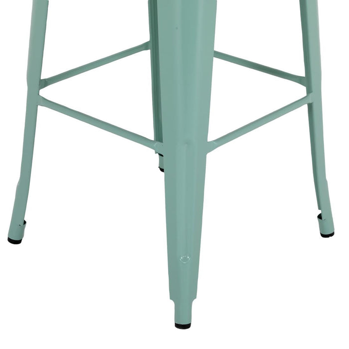 Bolero Bistro Metal High Stools Olive Green (4 Pack) Bolero