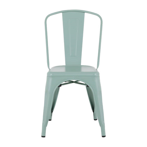Bolero Bistro Metal Chairs Olive Green (4 Pack) Bolero