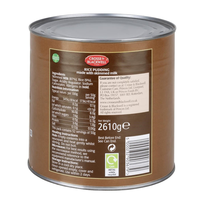 Crosse & Blackwell Rice Pudding 2.61kg Crosse & Blackwell