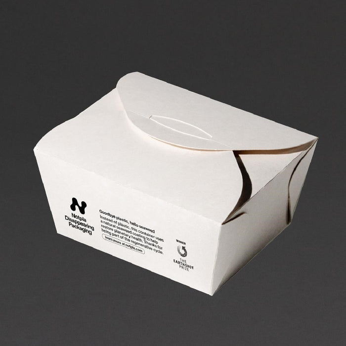 Notpla Small Takeaway Boxes 800ml - White (500 Pack) Notpla