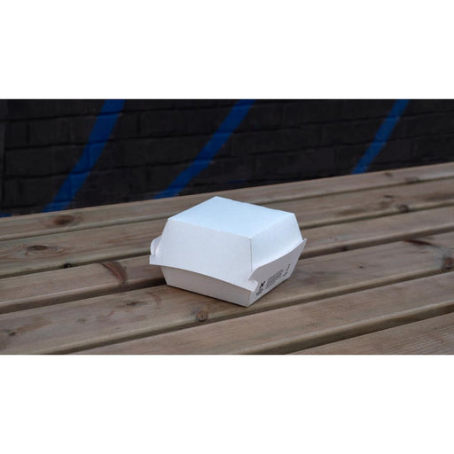 Notpla 5" Clamshell Burger Boxes - White (200 Pack) Notpla